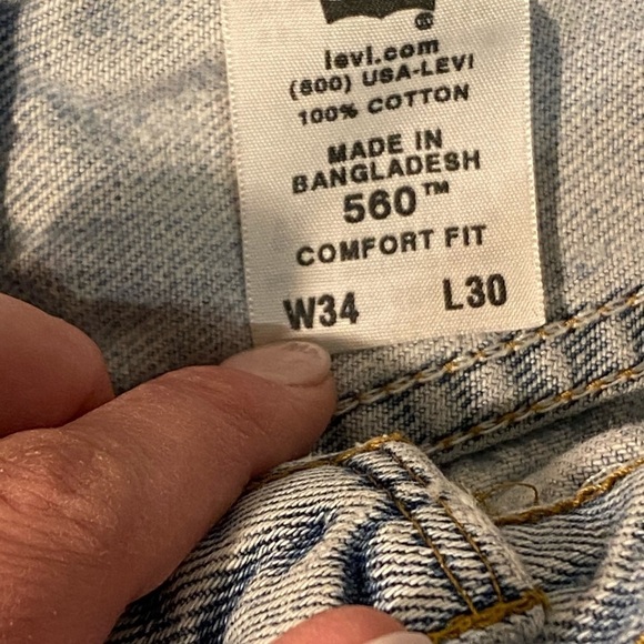 Levi's 560 34 x 27 Comfort Fit Jeans - Picture 9 of 11